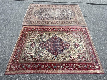 TWO ORIENTAL RUGS: 4'4" X 6'11" AND 4'6" X 6'10" 20th Century