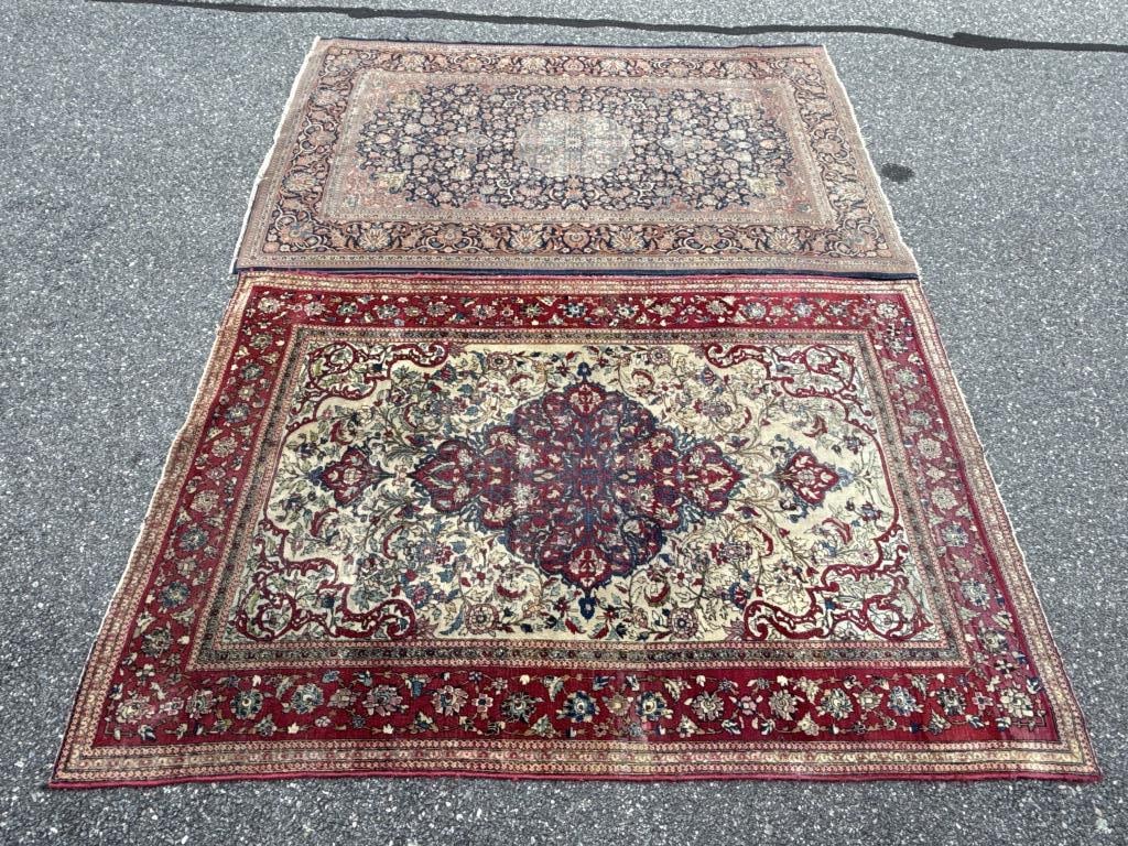 TWO ORIENTAL RUGS: 4'4" X 6'11" AND 4'6" X 6'10" 20th Century (1 of 3)