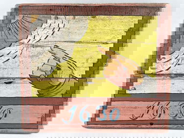 "1630" TAVERN SIGN 19th Century 19.5" x 22.5".