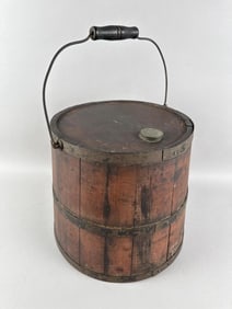 PINE BARREL FLASK America, 19th Century Height 10.5". Width 13".
