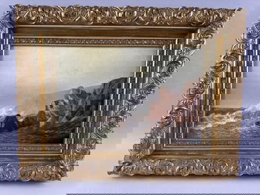 AMERICAN SCHOOL (Late 19th Century,), Waves crashing on the rocks, Grand Manan., Oil on canvas, 10"