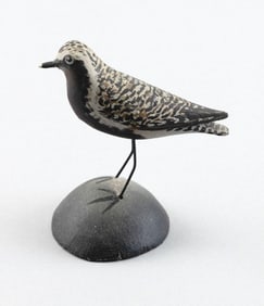 A. ELMER CROWELL MINIATURE BLACK-BELLIED PLOVER East Harwich, Massachusetts, 1862-1952 Height 3".