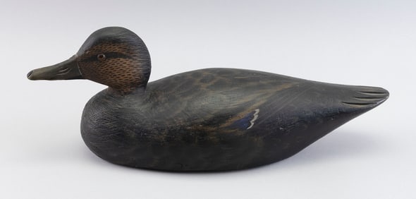 A. ELMER CROWELL BLACK DUCK DECOY East Harwich, Massachusetts, 1862-1952 Length 16.5".