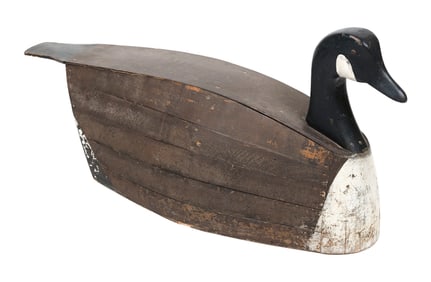 JOSEPH LINCOLN SLAT GOOSE DECOY Accord, Massachusetts, 1859-1938 Length 41".