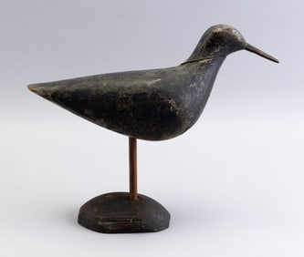 MASSACHUSETTS BLACK-BELLIED PLOVER DECOY Circa 1900 Length 12".