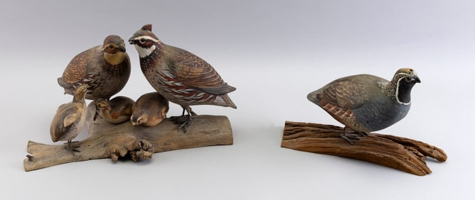 TWO R.G. JANSSON BIRD CARVINGS Cape Cod, Massachusetts, 1889-1970 Lengths 10" and 14".