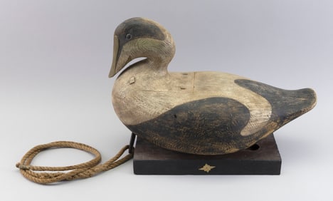 MARTY COLLINS MONHEGAN ISLAND-STYLE EIDER DRAKE DECOY East Wareham, Massachusetts, 1960- Length 17".