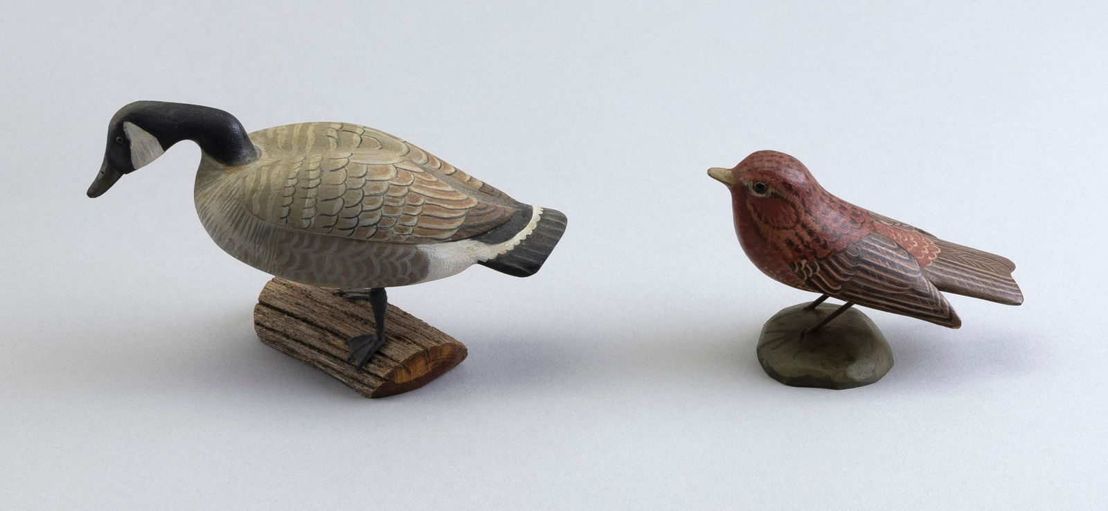 TWO BIRD CARVINGS 20th Century (1 of 3)