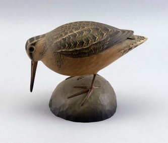 KEITH MUELLER DECORATIVE WOODCOCK Killingworth, Connecticut, 1956- Length 8".