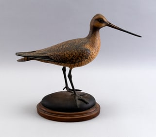 WILLIAM GIBIAN DECORATIVE GODWIT Onancock, Virginia, 1946- Length 13".