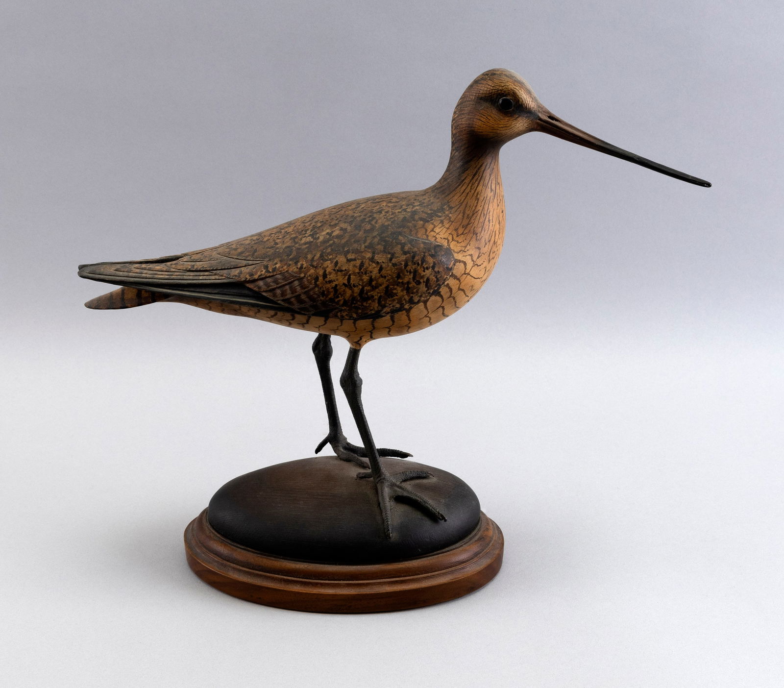 WILLIAM GIBIAN DECORATIVE GODWIT Onancock, Virginia, 1946- Length 13". (1 of 3)