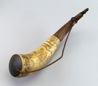 CONTEMPORARY POWDER HORN Dated 1999 Length 12.5".
