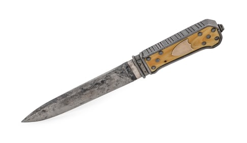 SILVER AND GOLD-MOUNTED PRESENTATION GENTLEMEN'S BOWIE KNIFE BY MICHAEL PRICE San Francisco, 19th
