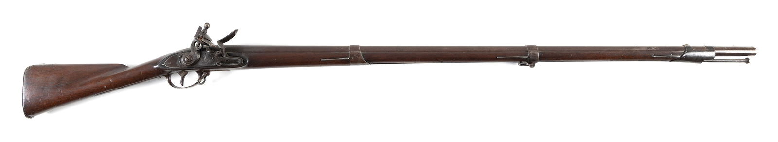 SPRINGFIELD TYPE III MODEL 1795 FLINTLOCK MUSKET 19th Century Length of barrel 44.5". Total length (1 of 2)