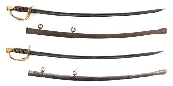 TWO U.S. CAVALRY SWORDS 19th Century Lengths 42".