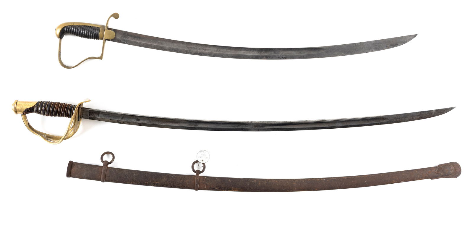 TWO SWORDS: AMES U.S. CIVIL WAR CAVALRY AND A CONTINENTAL CAVALRY 19th Century Lengths 32" and 42". (1 of 7)