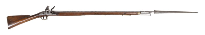 TOWER FLINTLOCK MUSKET Early 19th Century Length of barrel 39". Total length 54".