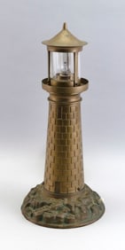 BRONZE LIGHTHOUSE TABLE LAMP 20th Century Height 15.5".
