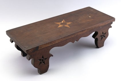 SAILOR-MADE CARVED AND INLAID MAPLE CRICKET Late 19th Century Height 6". Width 20". Depth 8".