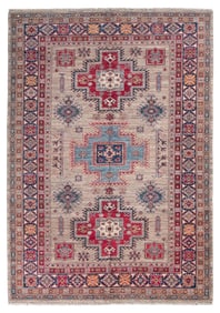 KAZAK DESIGN RUG: 5'6" X 7'11" 21st Century