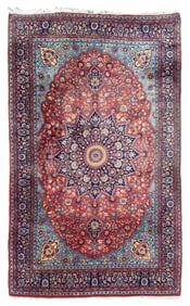 PERSIAN TABRIZ RUG: 5'1" X 8'3" Circa 1945