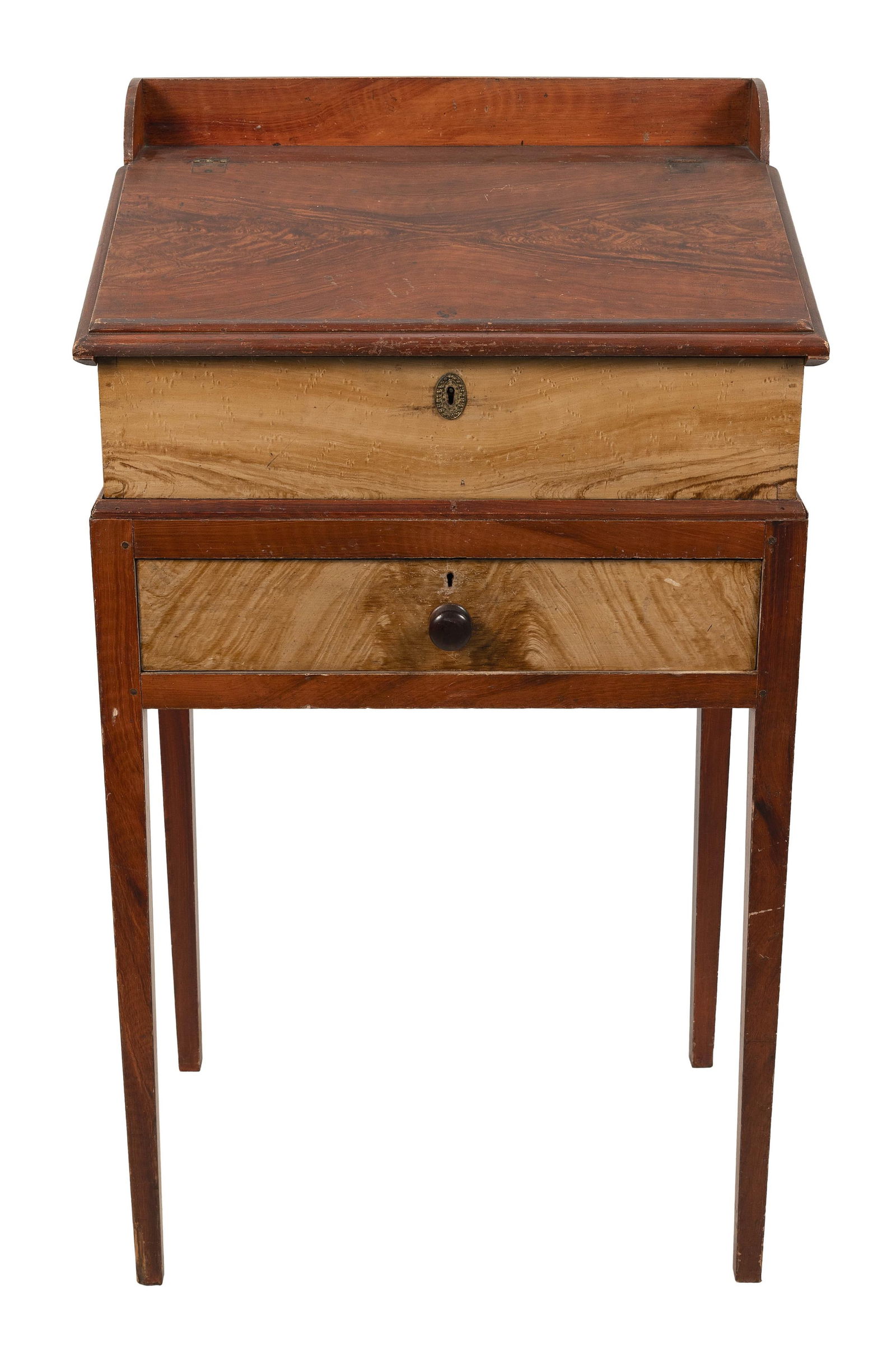 FEDERAL GRAIN-PAINTED SCHOOLMASTER'S DESK America, Circa 1800 Height 50". Width 28". Depth 19". (1 of 3)