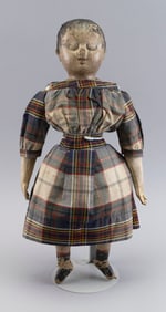 IZANNAH WALKER (RHODE ISLAND, 1817-1888) FOLK ART DOLL 19th Century Height 17".