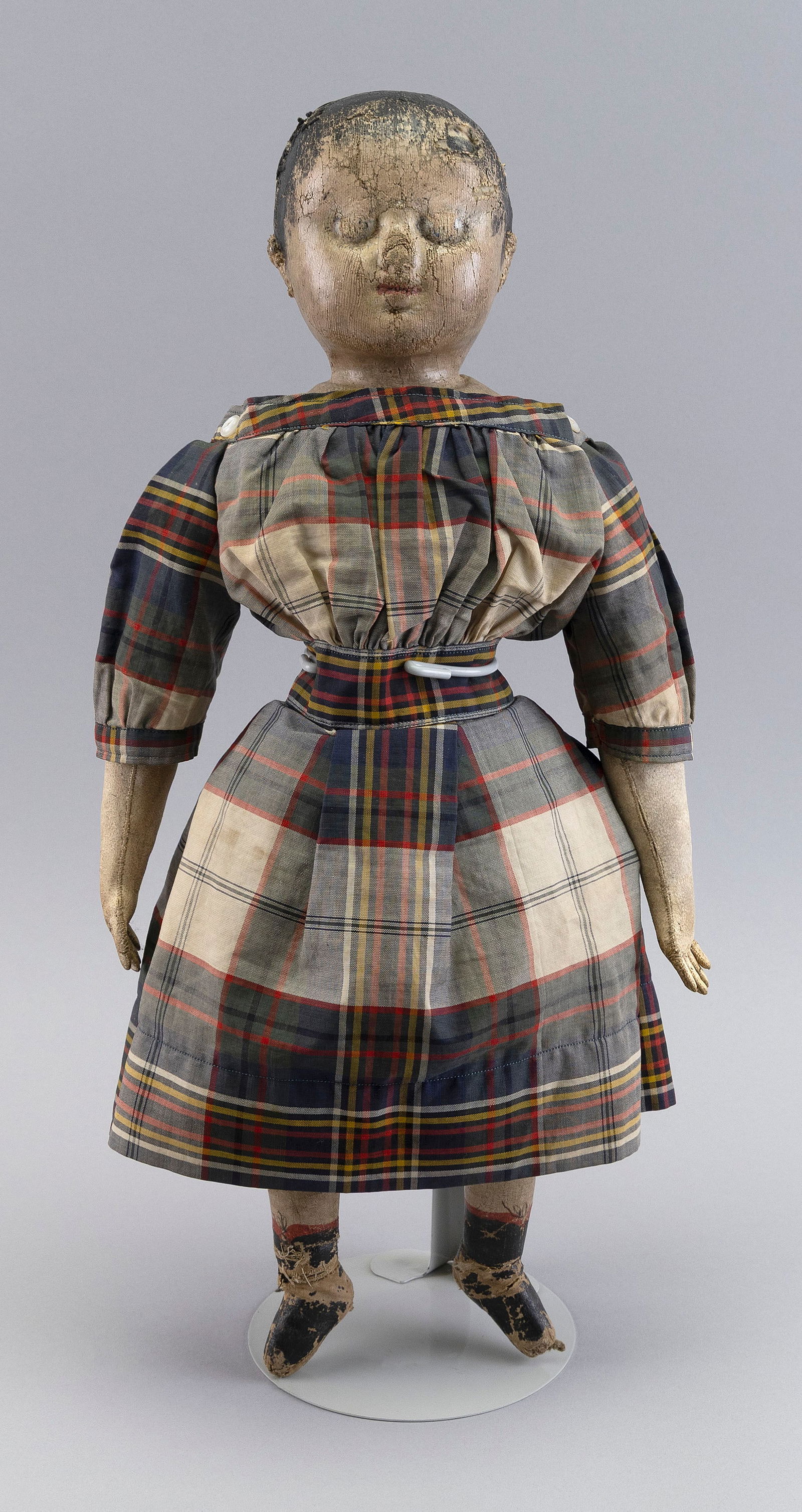 IZANNAH WALKER (RHODE ISLAND, 1817-1888) FOLK ART DOLL 19th Century Height 17". (1 of 3)