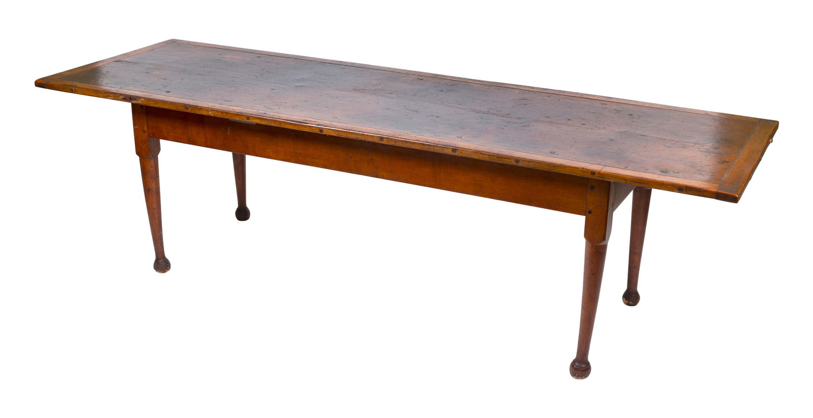 LARGE MAPLE TAVERN TABLE 19th Century Height 26". Length 91". Width 29.5". (1 of 2)