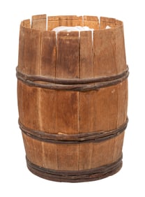 T.R. SAVAGE & CO. PINE FLOUR BARREL 19th Century Height 27". Diameter 18".