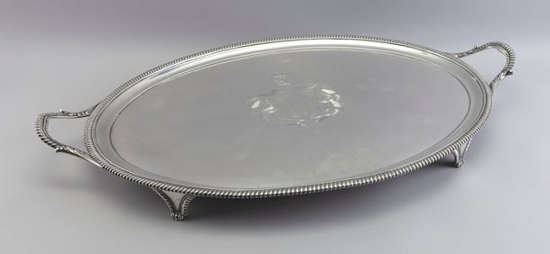GEORGE III STERLING SILVER WAITER Early 19th Century Approx. 154.0 troy oz.