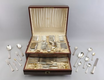 TIFFANY & CO. "WINTHROP" STERLING SILVER FLATWARE SERVICE New York, Early 20th Century Approx. 157.2