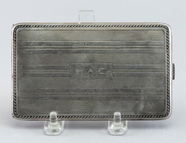 STERLING SILVER CIGARETTE CASE COMMEMORATING A REGATTA Circa 1929