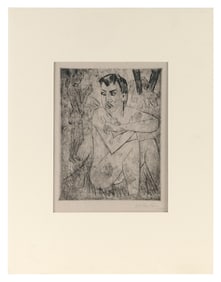 MAX HERMAN PECHSTEIN (Germany/France, 1881-1955), "Vergramt"., Etching and roulette printed in black