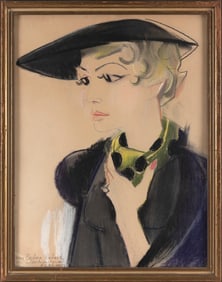 FRANCOISE GILOT (France/New York, 1921-2023), Portrait of Barbara Gabard (Padowicz)., Mixed media on