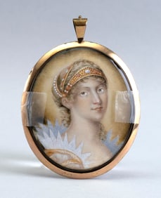 PORTRAIT MINIATURE OF A LADY, IN THE MANNER OF EMMA ELEANOR KENDRICK United Kingdom, Early to