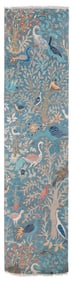 AVIAN FOREST DESIGN RUG: 2'6" X 10'3" 21st Century