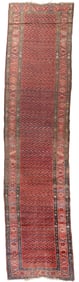 KURD BIDJAR RUNNER: 3'6" X 15'6" Second Quarter of the 20th Century