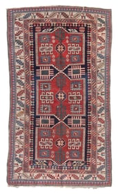 CAUCASIAN RUG: 3'3" X 5'11" Circa 1900-10