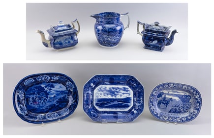 FIVE PIECES OF STAFFORDSHIRE England, 19th Century