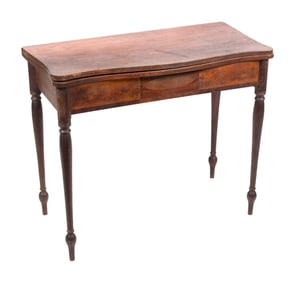 FEDERAL MAPLE CARD TABLE ATTRIBUTED TO J.D. CLARK Vermont, Early 19th Century Height 30". Width