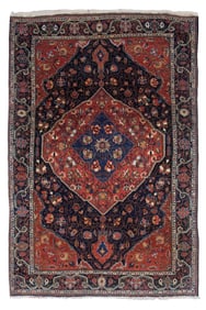 JOSAN SAROUK: 3'6" X 5'2" Mid-20th Century