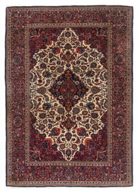 KESHAN RUG: 4'7" X 6'6" Mid-20th Century