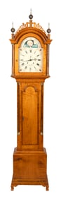 D.R. DIMES CHIPPENDALE-STYLE TALL-CASE CLOCK New Hampshire, 20th Century Height 91". Width 18.5".