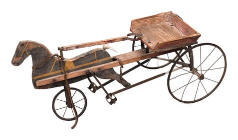 CHILD'S RIDE-ON HORSE 19th Century Length 43".