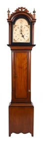 SILAS HOADLEY TALL-CASE CLOCK Plymouth, Connecticut, 19th Century Height 85". Includes two weights.