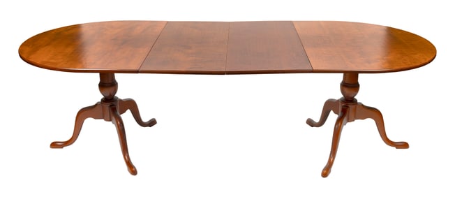 ELDRED WHEELER MAPLE DINING TABLE Massachusetts, 20th Century Height 29.5". Length 64". Width 42".