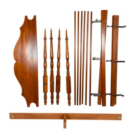 ELDRED WHEELER TIGER MAPLE KING-SIZE CANOPY BED Massachusetts, 20th Century Post heights 65.5".