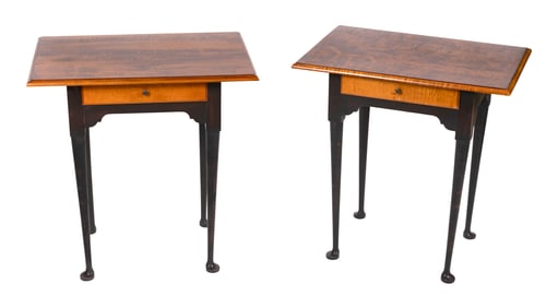 PAIR OF ELDRED WHEELER ONE-DRAWER STANDS Massachusetts, 20th Century Heights 27". Widths 28". Depths