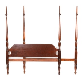 ELDRED WHEELER CHERRY QUEEN-SIZE BED Massachusetts, 20th Century Post heights 81". Headboard height